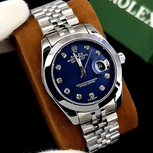 Luxury Stainless Steel Automatic Watch – Blue Dial, Date Display, Premium Jubilee Bracelet